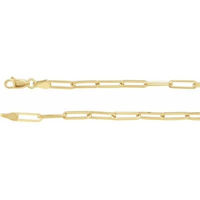 Curata 14k Yellow Gold 1.95mm Paperclip Chain (Lobster)