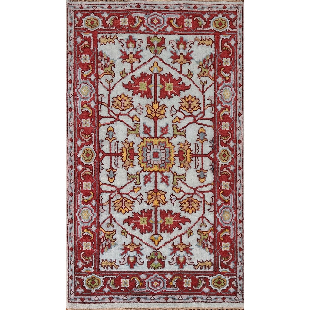 Light Blue Heriz Serapi Indian Rug Handmade Wool Carpet - 2'11"x 5'0"