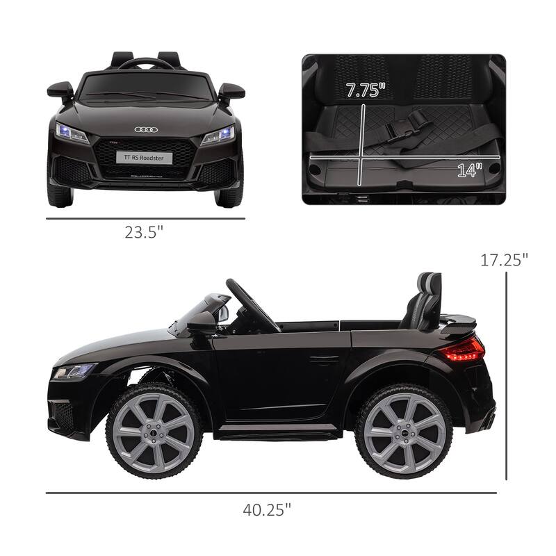 Licensed Audi TT RS 6V Ride-On Car with Parent Control, MP3, and Horn