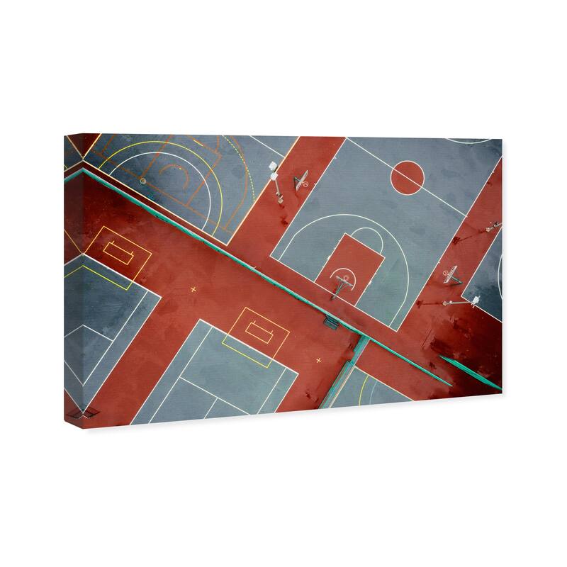 Hatcher and Ethan Prints 'To the Court' Sports and Teams Gray Wall Art Canvas Print