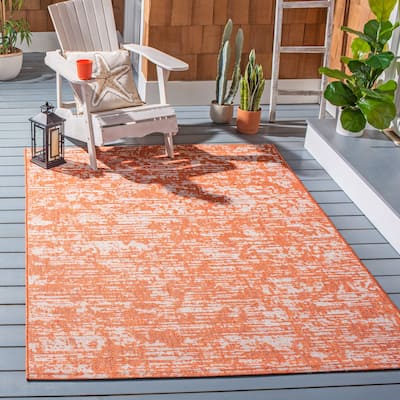 SAFAVIEH Courtyard Lubbe Abstract Indoor/ Outdoor Waterproof Patio Backyard Rug