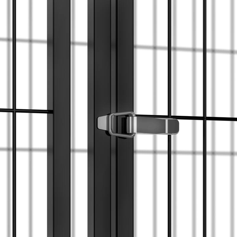 Large Dog Cage, 63.7" Dog Kennel with Top, Pet Cage for Medium Dogs