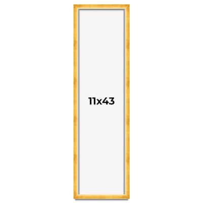 11x43 Shadow Box Frame Gold | 1.625 Inches Deep Real Wood Traditional