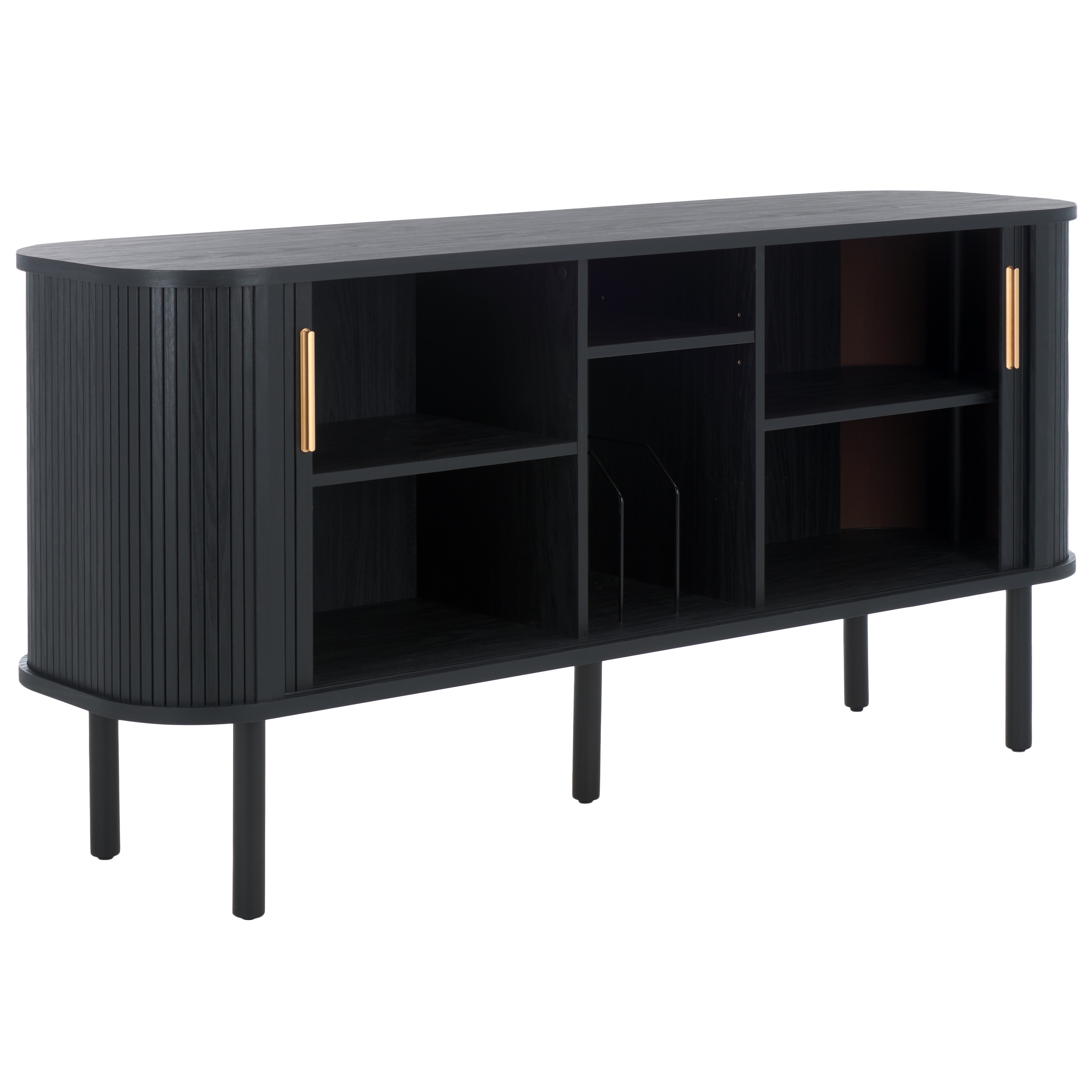 SAFAVIEH Tealla 63-Inch Metal TV Stand, Modern - 63" W x 18" D x 32" H