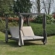 preview thumbnail 1 of 3, Moda Outdoor Adjustable Daybed with Canopy Patio Steel Lounge Set