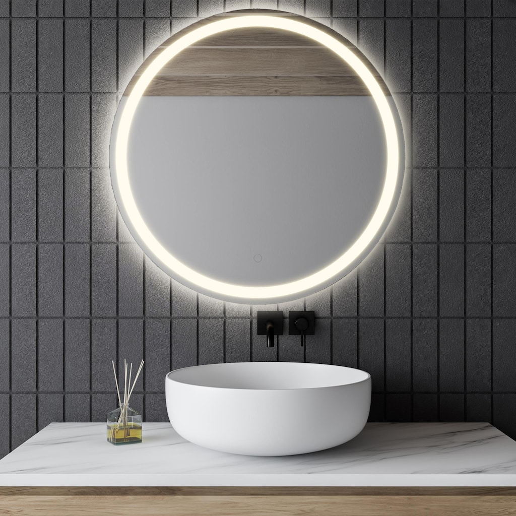 JONATHAN Y Remy 27" Frameless LED Vanity Mirror - Anti-Fog, Tri-Color, Touch Control