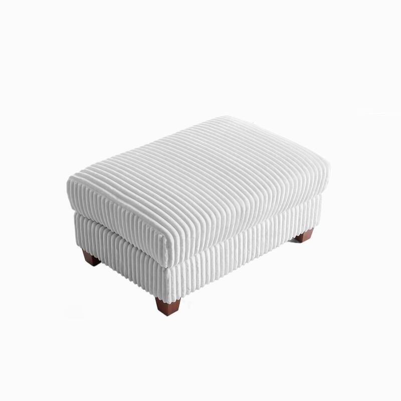 36" Wide Oversized Upholstered Chaise Lounge Accent Chair with Ottoman - Ottoman - Grey