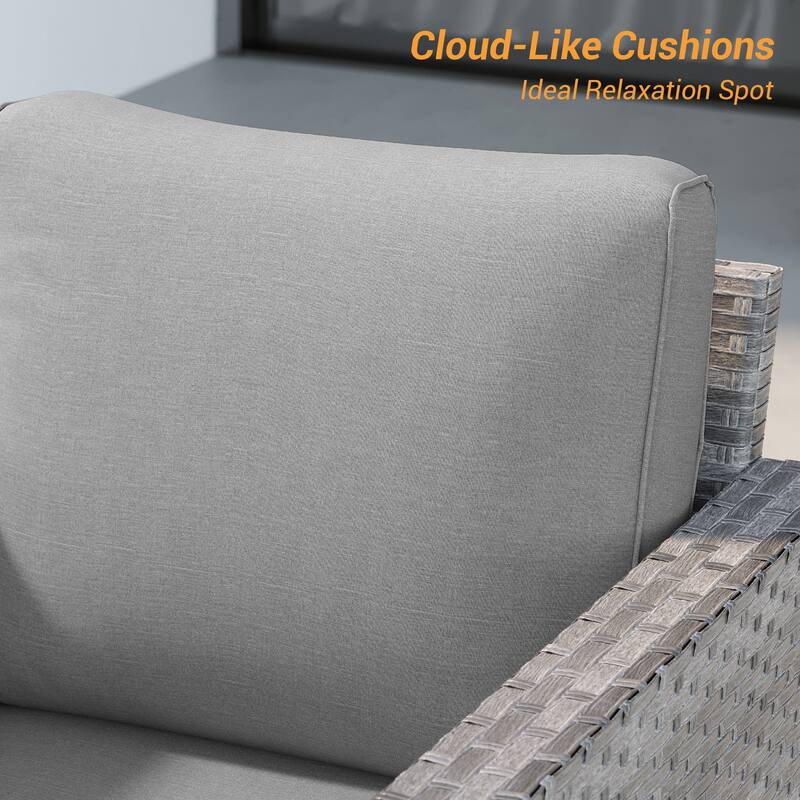 Livoosun Patio Outdoor Couch,3-Seater Furniture with Removable Cushion