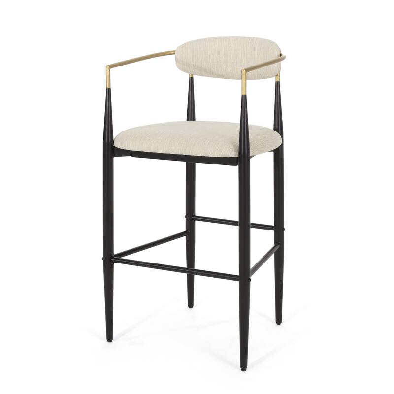 Barstools Set of 2, Counter Height Upholstered Bar Stools with Backs and Iron Legs for Kitchen Island, 260LBS Weight Capacity