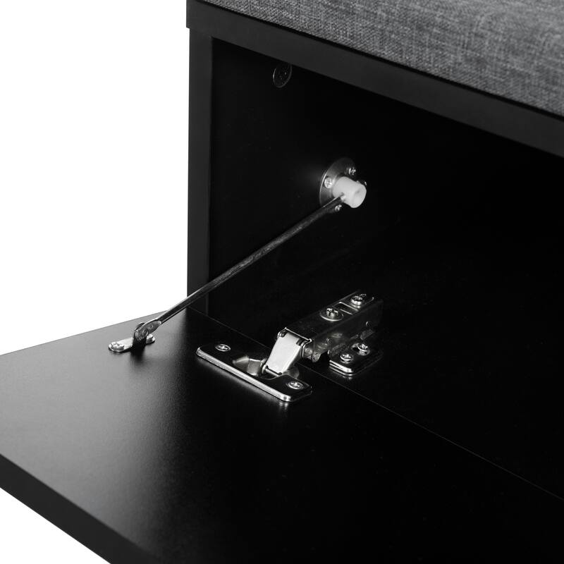 Elegant 2-in-1 Shoe Cabinet with Soft Cushion, Modern Storage Bench with Arched Doors, Black - 51.1" W × 13.7" D × 43.4" H