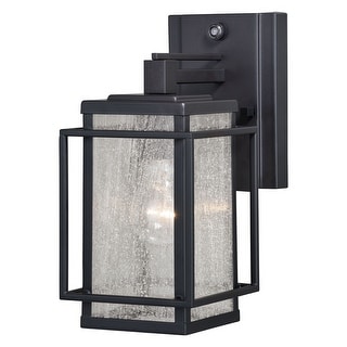 Hyde Park 1 Light Dusk to Dawn Bronze Mission Outdoor Wall Lantern Clear Glass - 5.25-in W x 11-in H x 8.75-in D