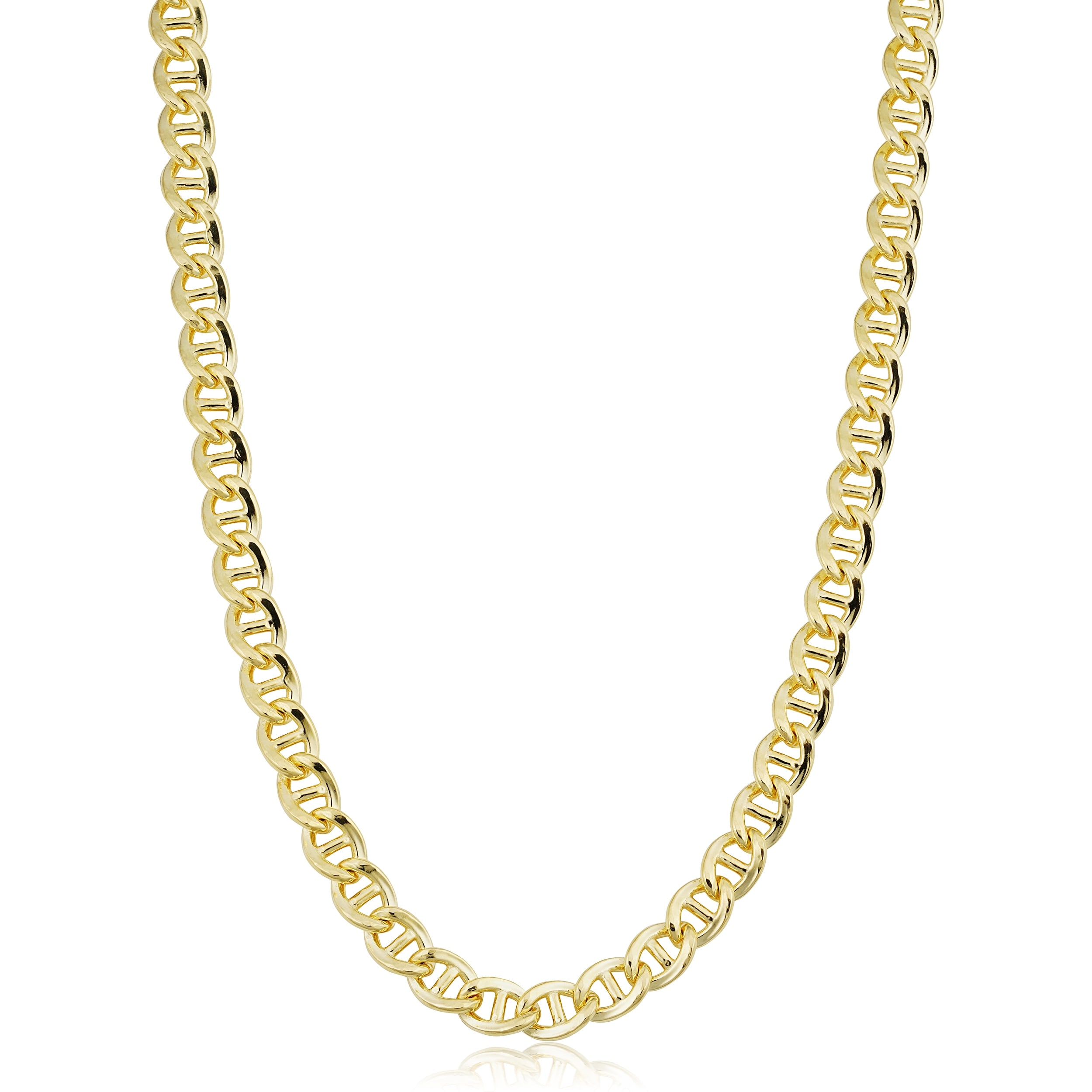 Au Naturale 14k Yellow Gold Filled 6.8 mm Mariner Link Chain Necklace for Men