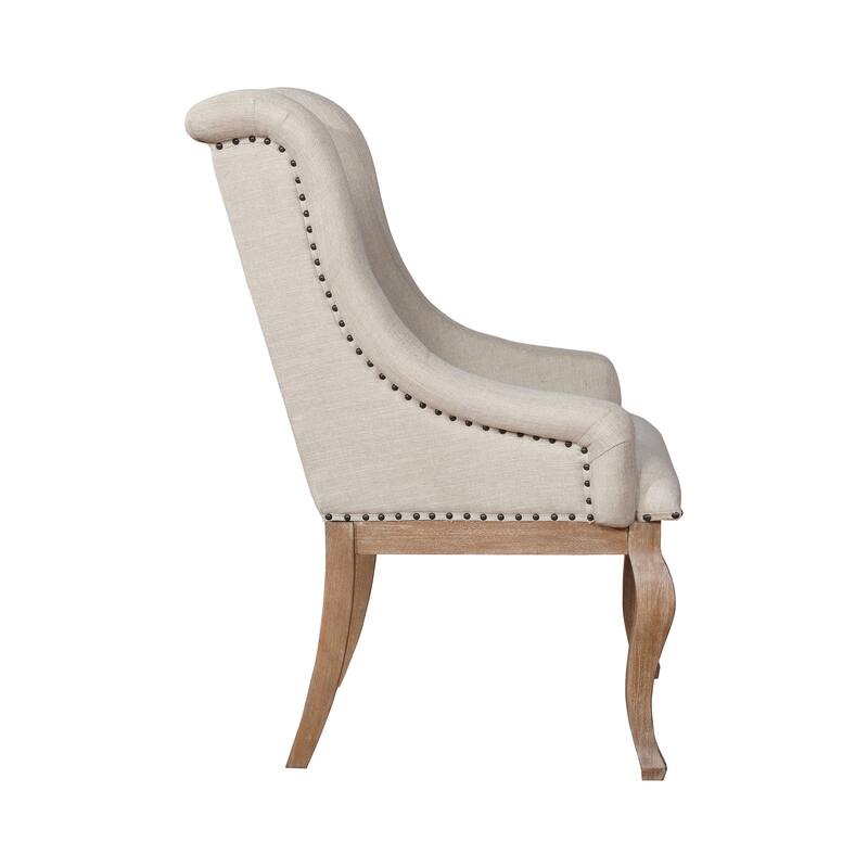 Doe 27 Inch Armchair, Set of 2, Button Tufted, Wingback Design, Cream