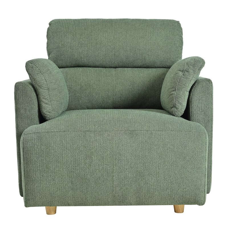 GDFStudio - Oversized 35" Accent Chair with Storage Ottoman