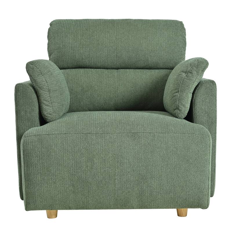 Oversized Chair w/Storage Ottoman, Wide Accent Armchair Chair, Modern Lounge Chair, Upholstered Mid-Century Reading Chair