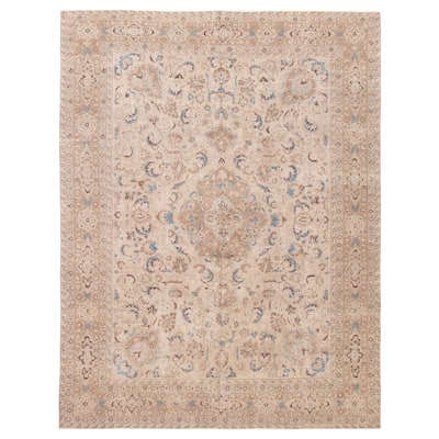 ECARPETGALLERY Hand-knotted Antalya Vintage Ivory Wool Rug - 9'8 x 12'5