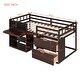 preview thumbnail 13 of 15, Stylish & Simple Twin Size Low Loft Bed with Rolling Desk, Shelf and Drawers, Solid Construction & Versatility galore, Espresso
