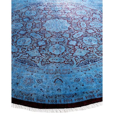 Fine Vibrance, One-of-a-Kind Hand-Knotted Area Rug - Gray, 7' 3" x 7' 3" - 7' 3" x 7' 3"
