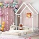 preview thumbnail 2 of 7, Full House-shaped Roof Headboard Floor Bed Kidsbed, White