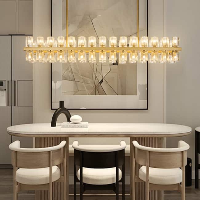 KAYLA Wagon Wheel Chandelier With Crystal Shade - 72in-80Light - Gold