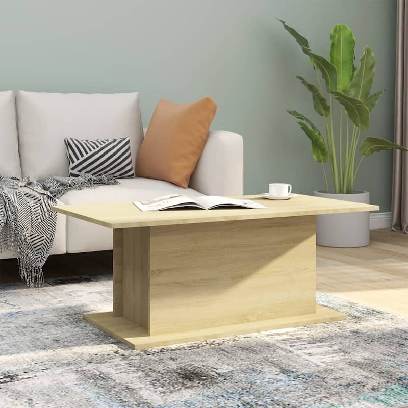 vidaXL Coffee Table Accent End Side Sofa Table for Living Room Engineered Wood - 40.2" x 21.9" x 15.7" - Sonoma oak