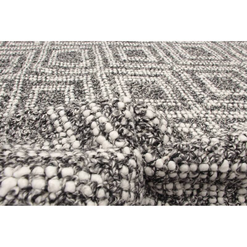 ECARPETGALLERY Braid weave Sienna Black Wool Rug - 5'0 x 7'9