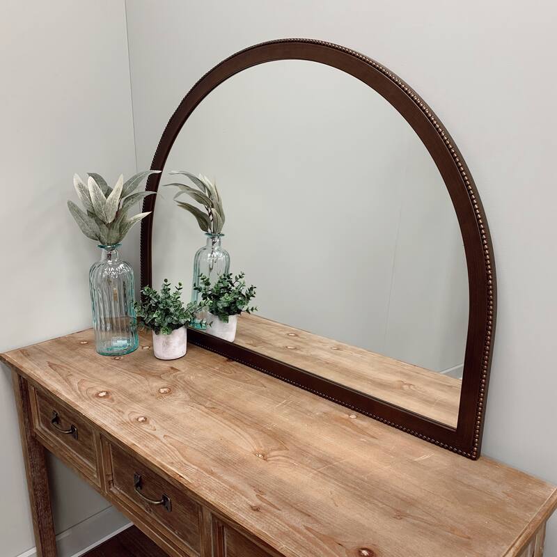 Van Buren Framed Mantel Mirror - Crescent Cathedral - 38.4x27.4