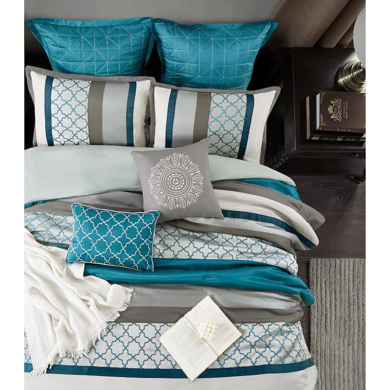 Nanshing Avalon Trellis 8-Piece Moroccan Print Comforter Set