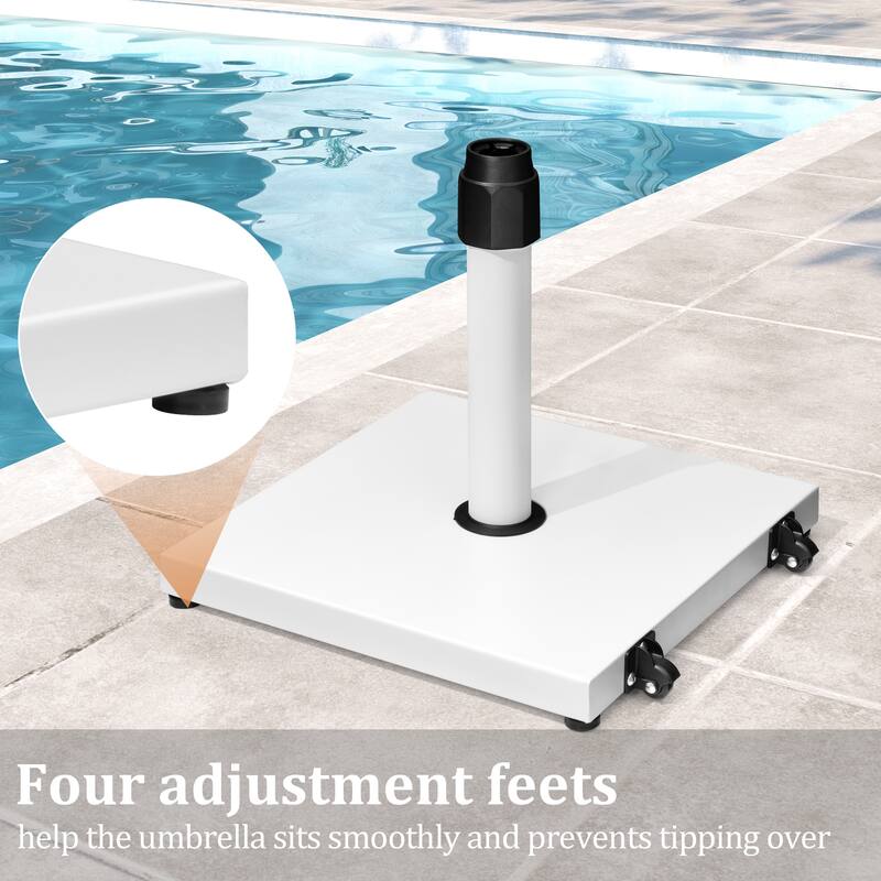 Pellebant Outdoor Market Umbrella Base Stand with Wheels