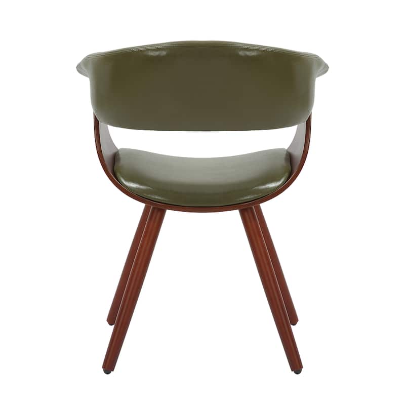 Porthos Home Zelda Faux Leather Mid-Century Dining Chair with Wooden Legs