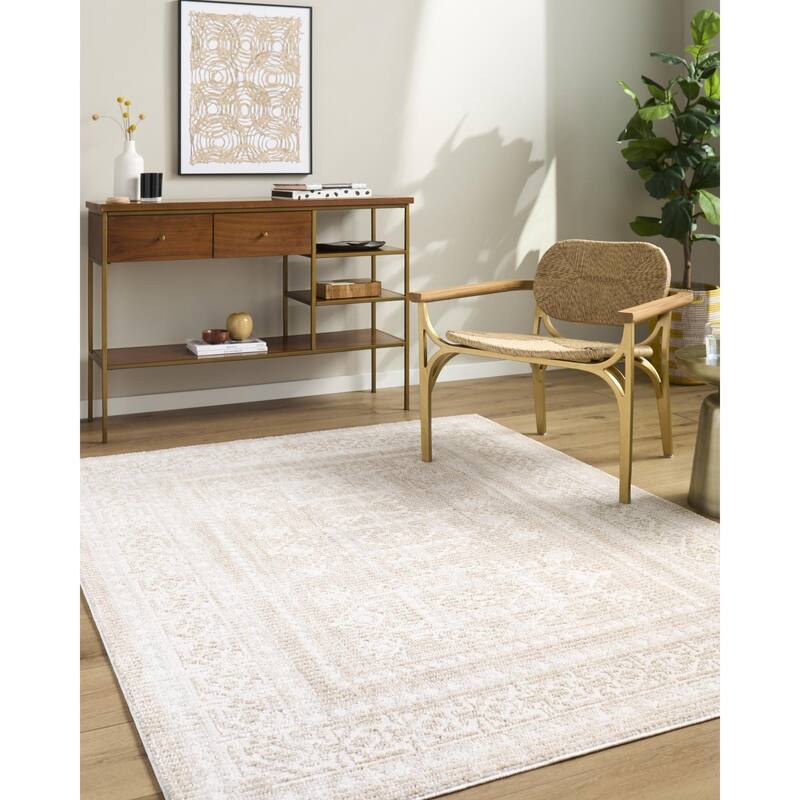 ELLE Decor x Livabliss Odeon Modern Area Rug - Light Beige - 9' x 12'