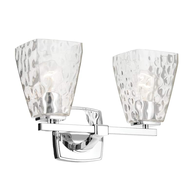 Kichler Lighting Marant 14.25" 2-Light Vanity Light with Clear Water Glass in Chrome