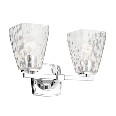 Kichler Lighting Marant 14.25" 2-Light Vanity Light with Clear Water Glass in Chrome