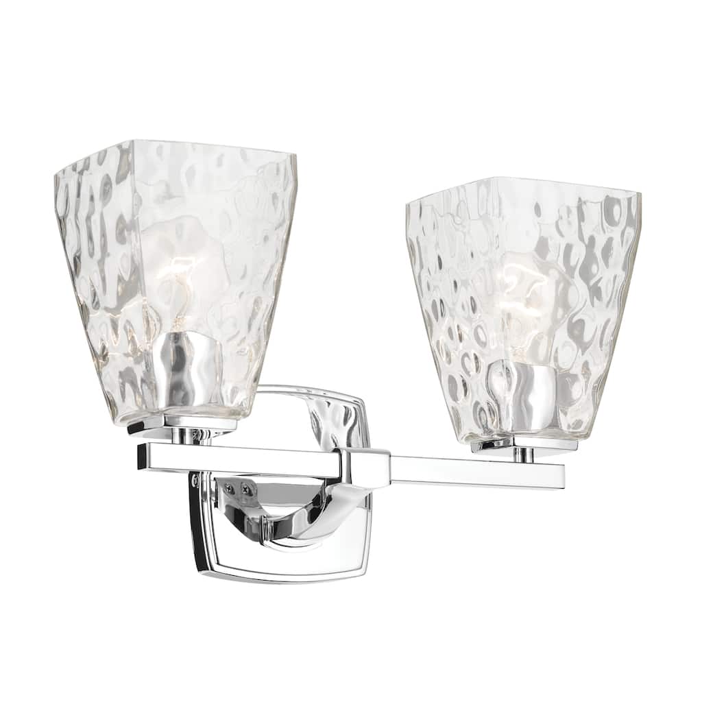 Kichler Lighting Marant 14.25" 2-Light Vanity Light with Clear Water Glass in Chrome