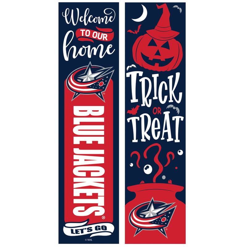 47" Double Sided Seasonal Porch Leaner, Columbus Blue Jackets - 47" x 11.25"