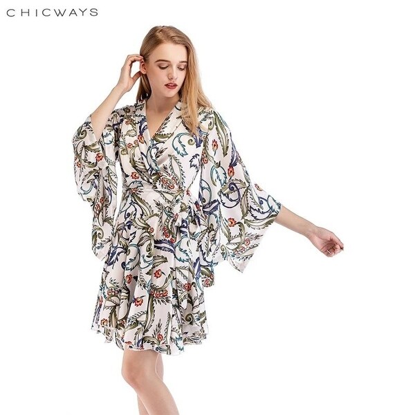 ruffle strap silk wrap dress
