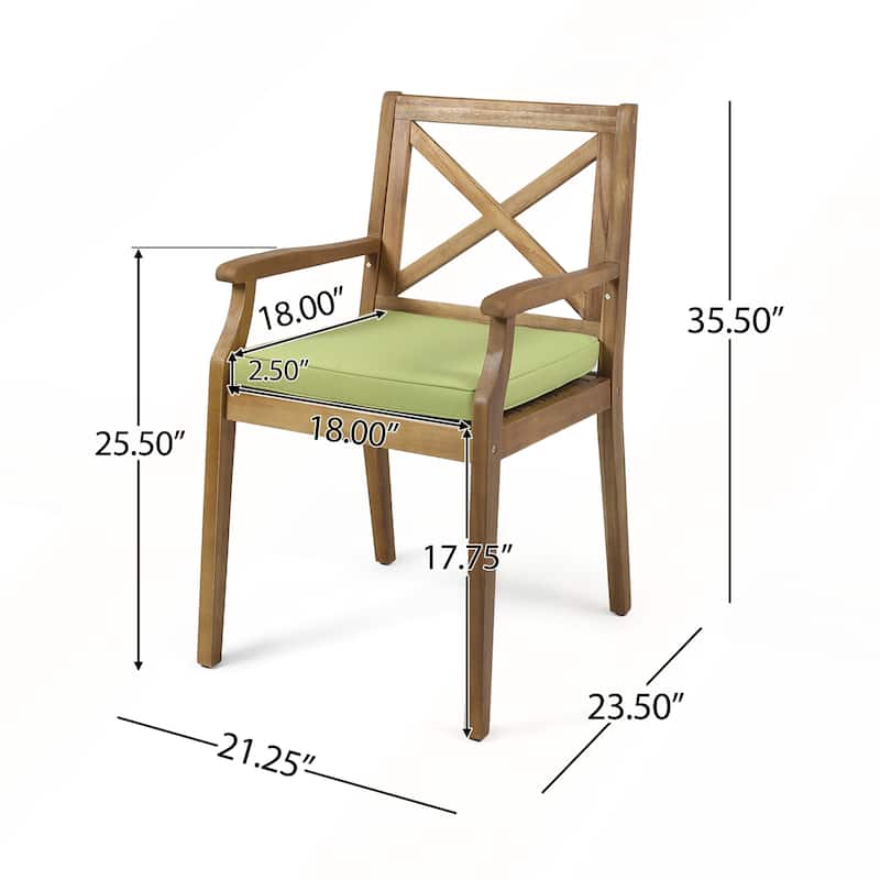 2pcs Dining Chair with with 2 Cushions for Backyard and Garden