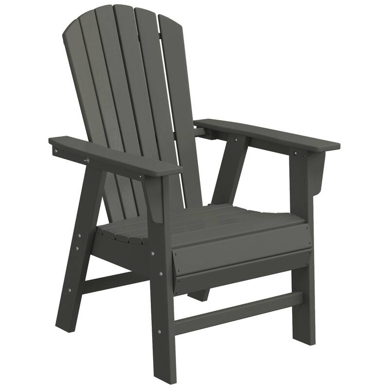 Altura Hdpe All Weather Outdoor Patio Adirondack Dining Chair - Gray