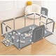 preview thumbnail 7 of 6, Infant 71"x48" 4-Panel Baby Playpen Foldable Playard with Basketball Hoop Grey