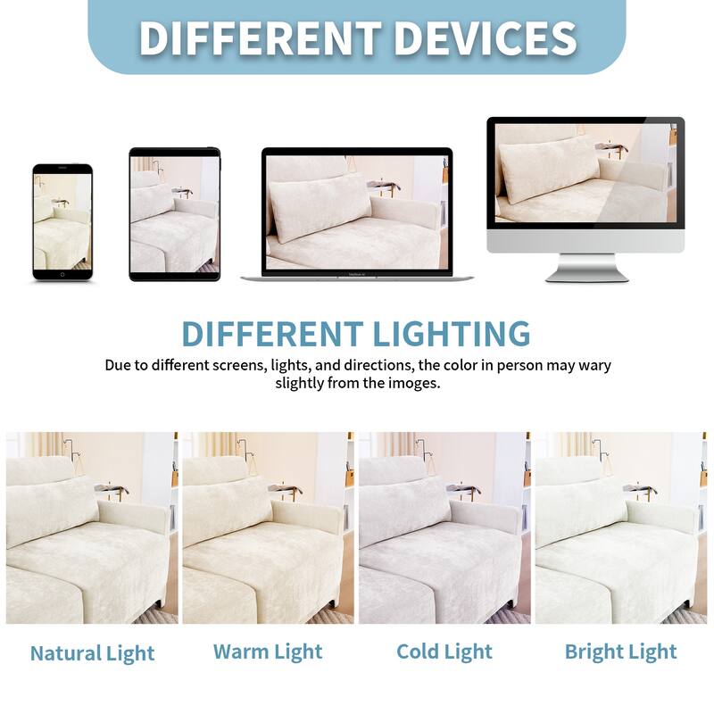 105.9" Chenille 3-Seater Sofa with 2 Ottomans & High-Resilience Sponge Base