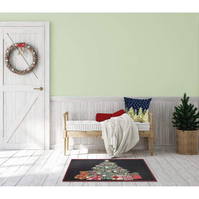 Liora Manne Esencia Oh Christmas Tree Indoor/Outdoor Mat