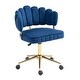 preview thumbnail 33 of 118, Velvet Home Office Desk Chair, Height Adjustable Task Chair, Armless Single Chair with Wheels, 360° Swivel Vanity Chair - N/A