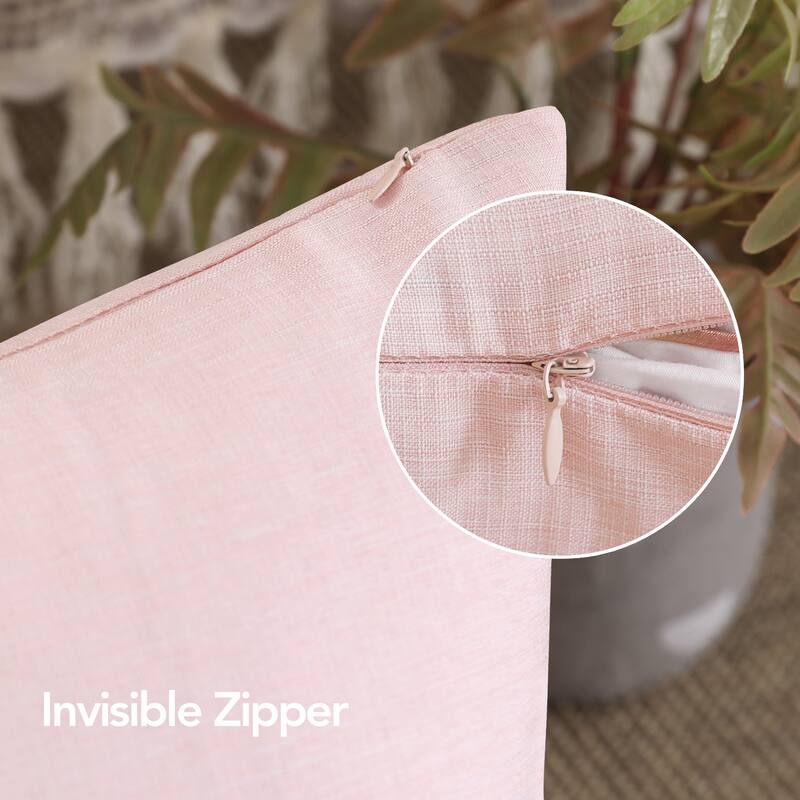 Deconovo 4-Pack Faux Linen Throw Pillow Covers with Hidden Zipper