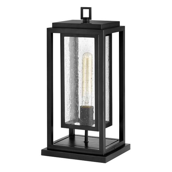 slide 2 of 3, Hinkley Republic Collection One Light 5W Med. LED Outdoor Medium Pier Mount Lantern, Black
