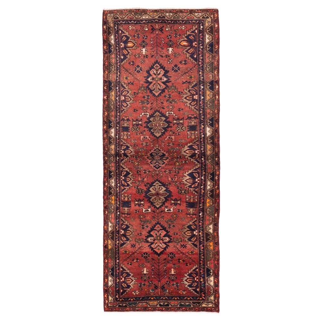 ECARPETGALLERY Hand-knotted Andelz Red Wool Rug - 3'8 x 9'11