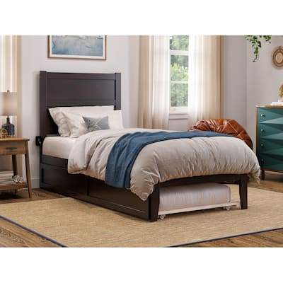 Espresso Twin XL Bed with Trundle & Charging Station - Bedroom Furniture Set