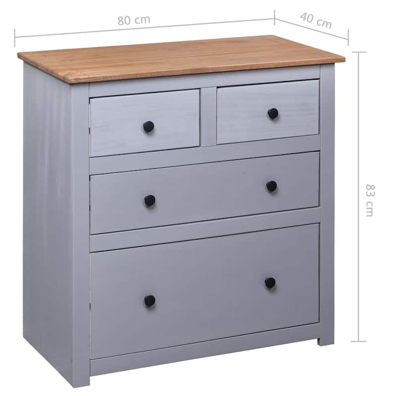 vidaXL Sideboard Drawer Cupboard for Bedroom Storage Cabinet Pine Panama Range - 31.5" x 15.7" x 32.7"