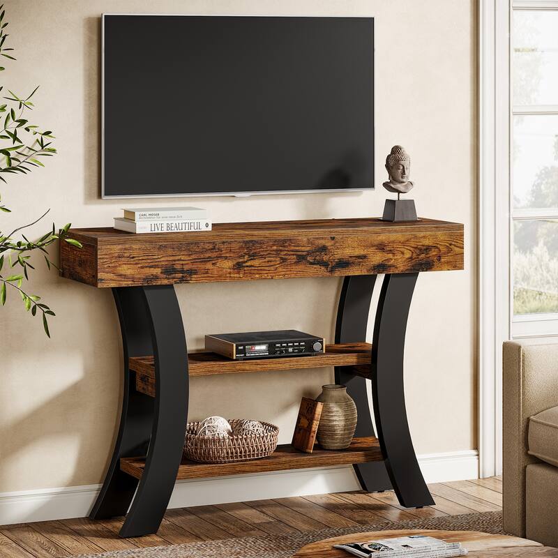 41" Entryway Console Table with Storage Shelves