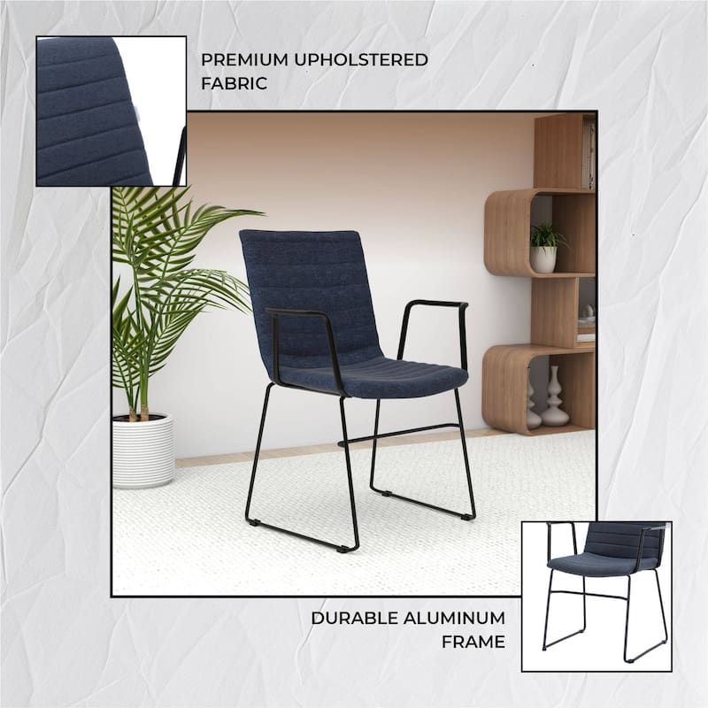 Zylar Ergonomic Guest Chair with Leather, Stainless Steel Base, High-Density Foam, Modern Design for Office or Waiting Room