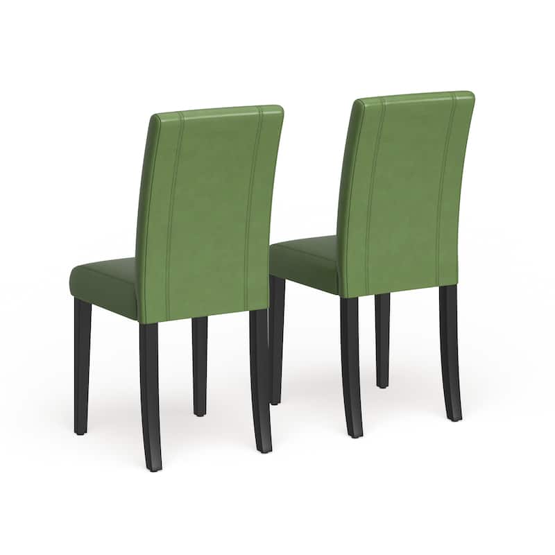 Roundhill Furniture Urban-Style Solid Wood Leatherette Small Padded Parson Chairs (Set of 2)